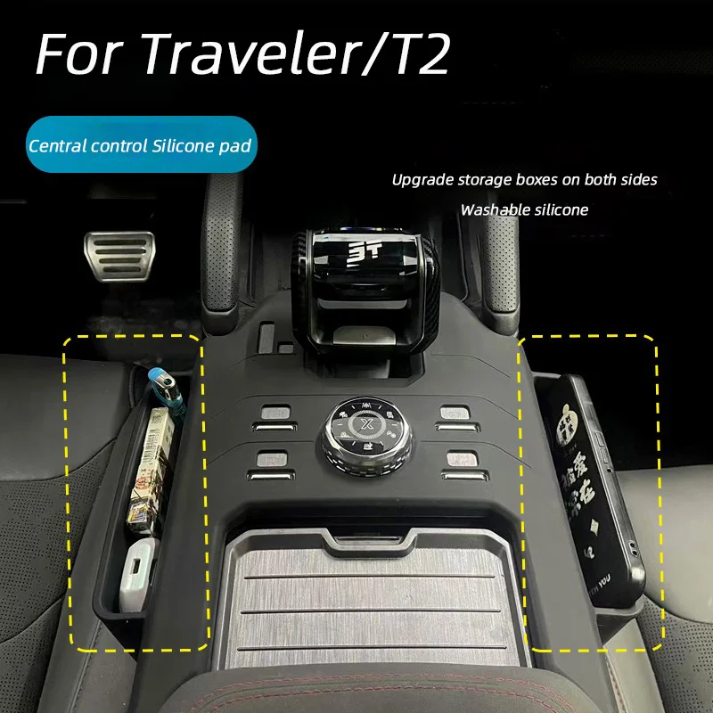 

Для Jetour Traveler T2 2023 2024 2025 автомобильная силиконовая защитная центральная панель управления подлокотник крышка беспроводной зарядки канавки Pad
