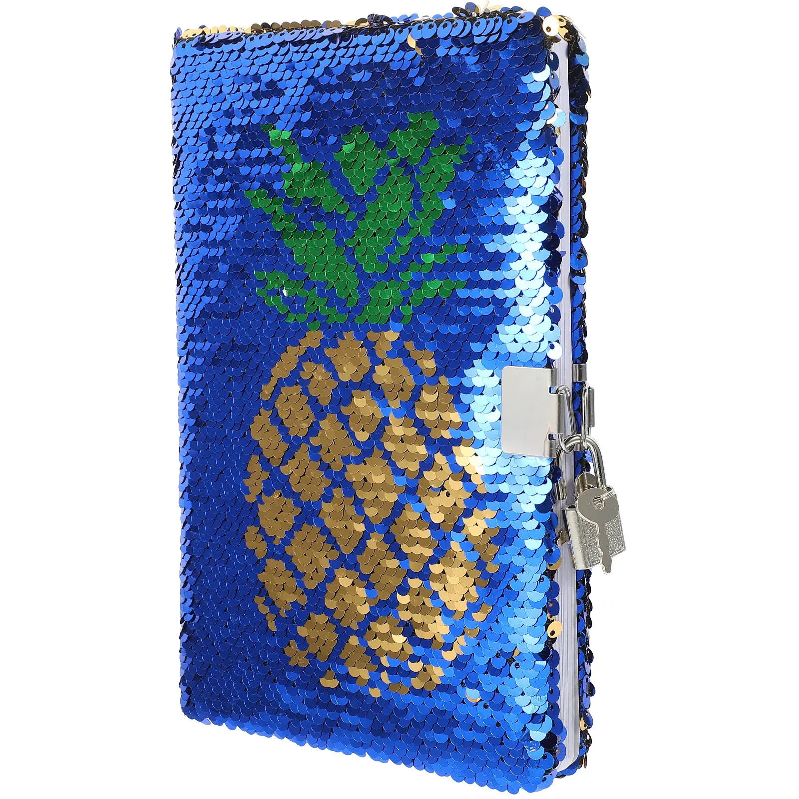 Glitter Notebook Sequin Diary Book Lockable Design Smooth Paper Lined for Travel Vacation Daily Use Creative