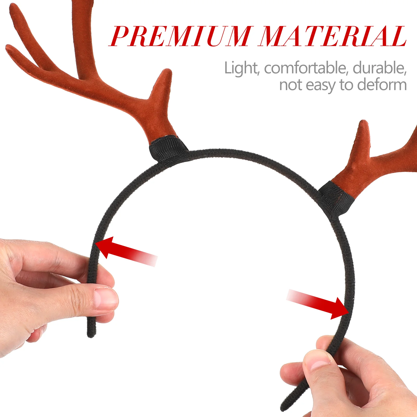 Big Antler Headband Christmas Hairband Elements Red Bandana Xmas Festival Accessory Aldult Cosplay Party Headdress