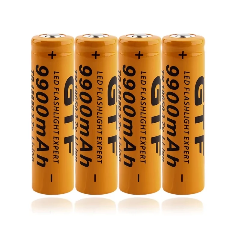 New 18650 Lithium-ion Rechargeable Battery, 3.7V9900mAh, Equipped with LED Flashlight Charger and Suitable for Toy Flashlights