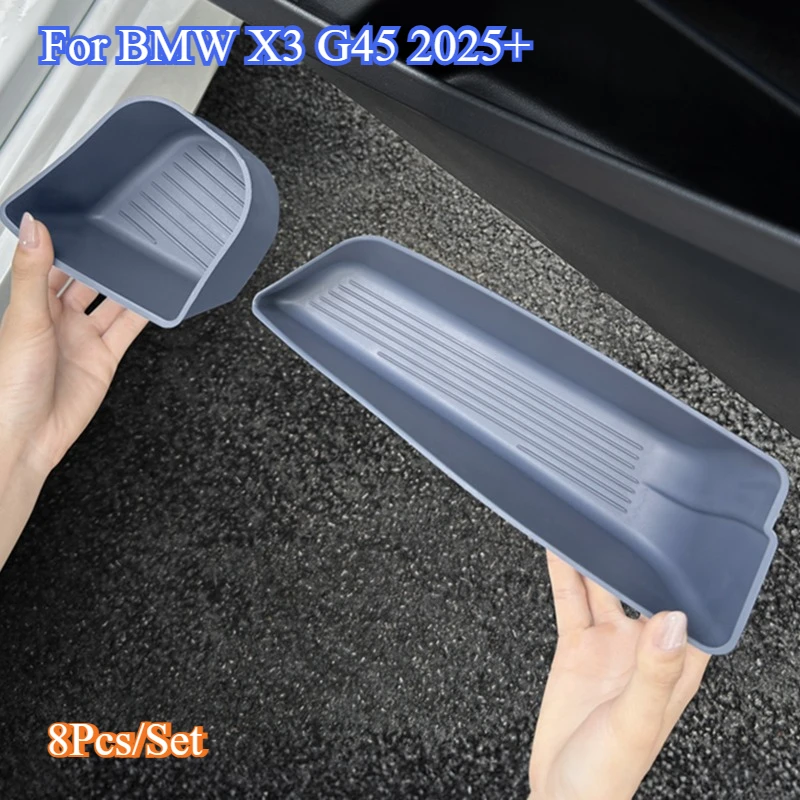 

8Pcs Car Door Side Storage Box for BMW X3 G45 2025 TPE Front Rear Door Handle Organizer Tidying Stowing Car Accessories Styling
