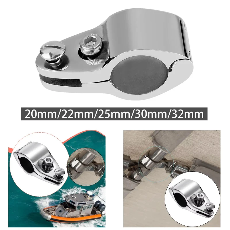 1pcs 316 Stainless Steel Pipe Clamp Open Body Sliding Sleeve for Marine Yacht Boat Hardware 22 25 30 32mm