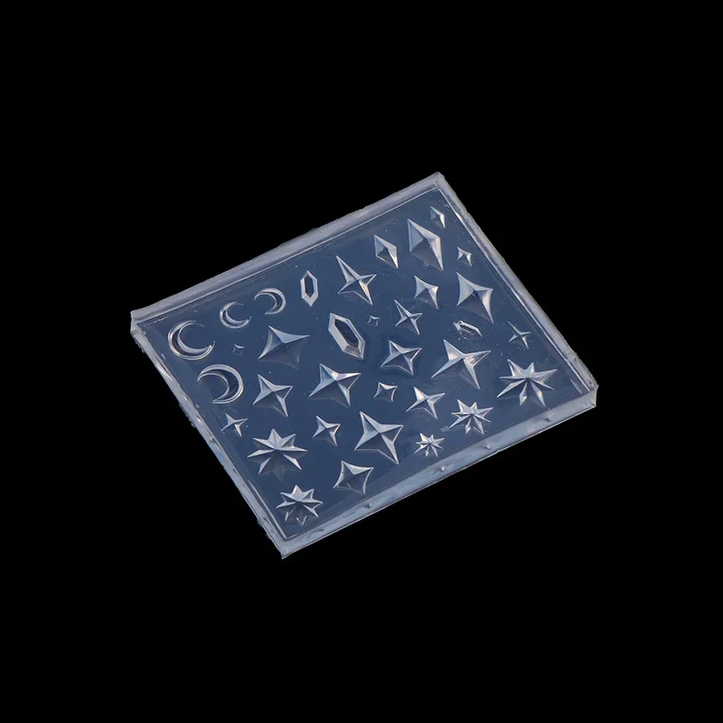 แม่พิมพ์ซิลิโคนสำหรับทำเล็บลายเพชร รูปทรงข้าวหลามตัด ดาวห้าแฉก อุปกรณ์ตกแต่งเล็บ DIY