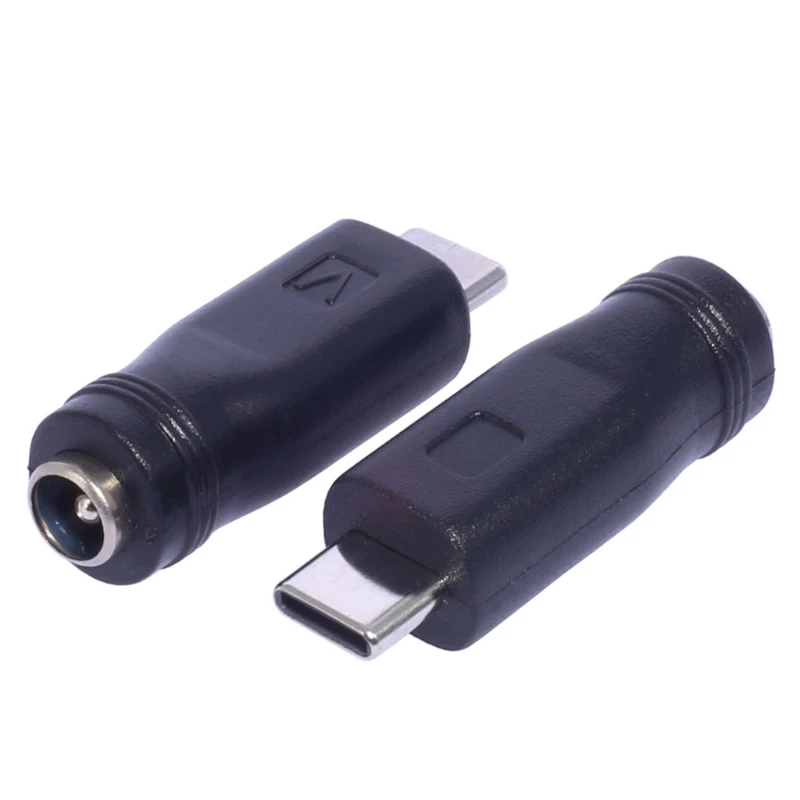 Versatile Female to Male Adapter Multifunctional DC5521 Power Conversion Adaptor to Type-C/Mini USB/Micro USB Converter