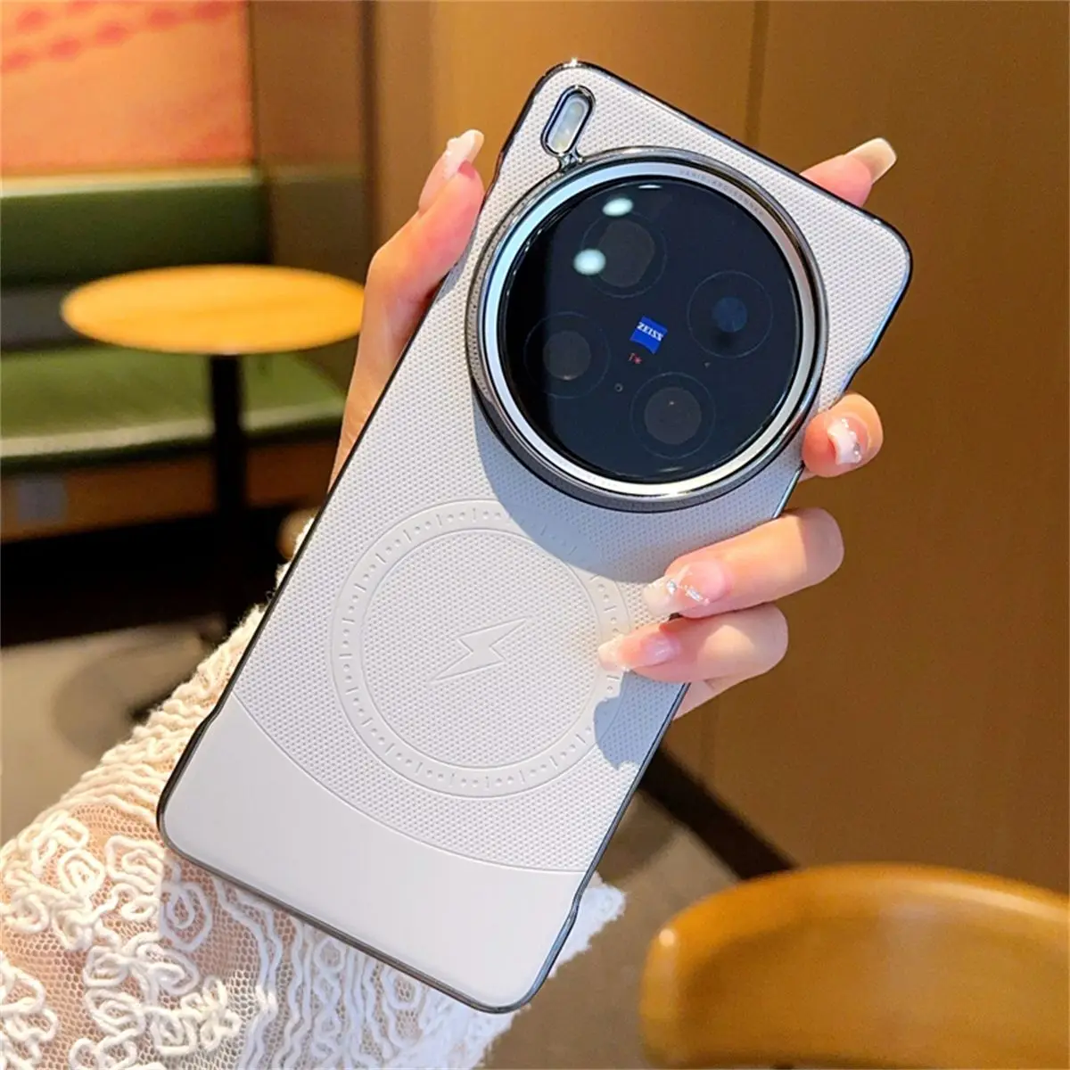 For VIVO X200 Ultra X200 Pro Mini Case New Plain Leather Magnetic Borderless Anti-drop Cover For X200S Wireless Charging Funda #1