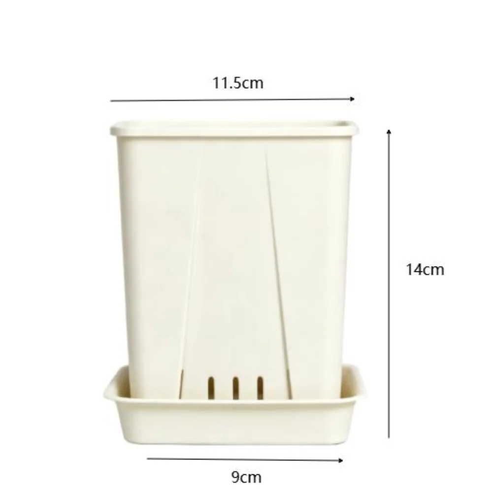 Thickened Plant Containers With Tray Flower Pot Nursery Grow Pots White Square Plant Pot Breathable Bottom Design