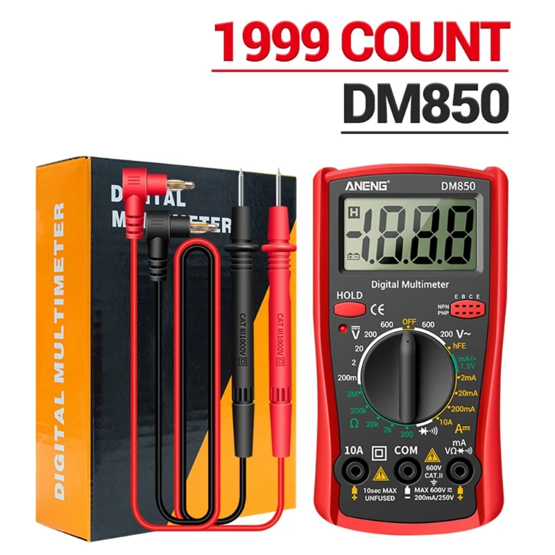 Digital DM850 Electronic Digital Multimeter Professional 1999 Counts Multimeter / for DC Ohm Tester Electronic Compon