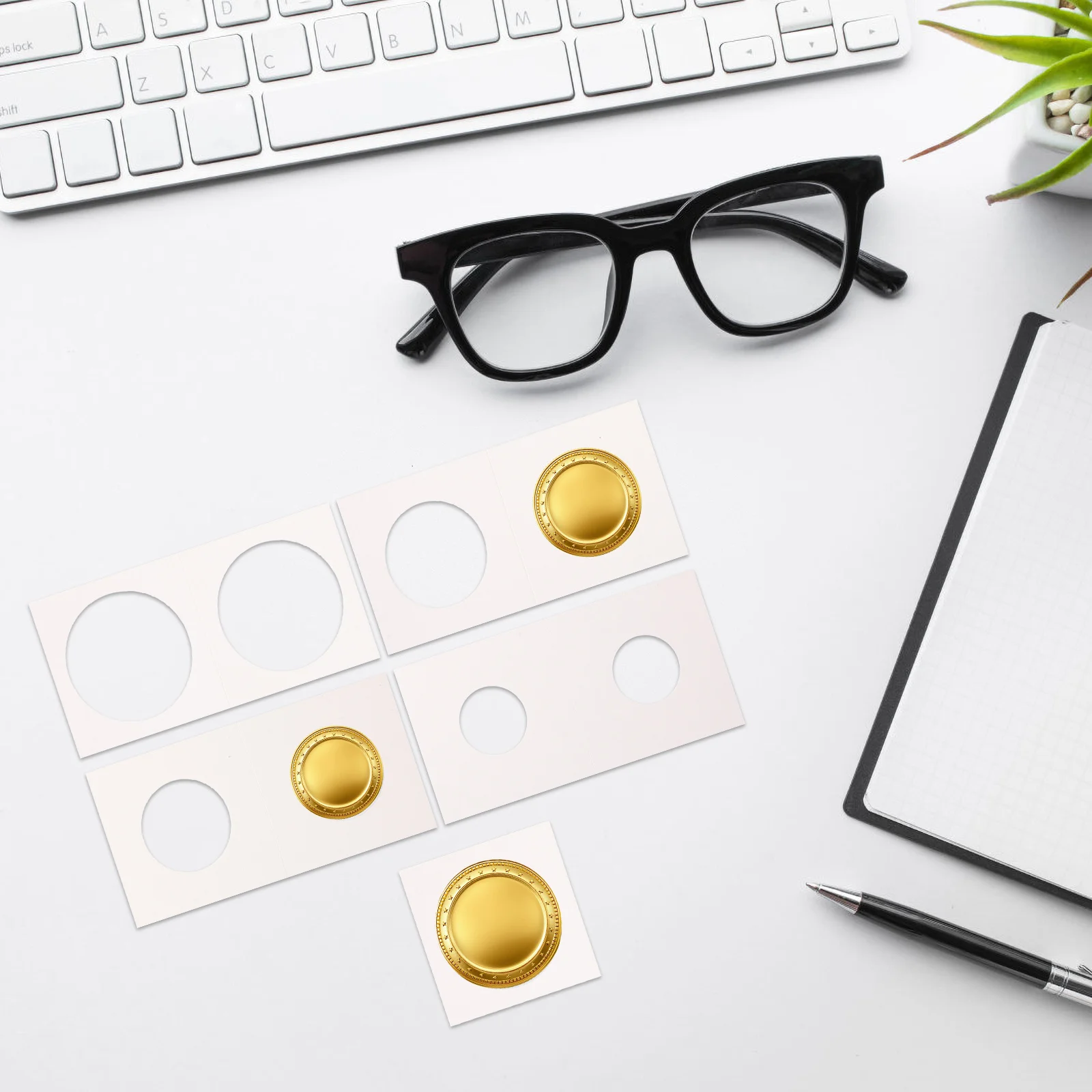 200pc Portable Holders Transparent Paper Coin Clips Safe Storage Oxidation Resistance Coin Organizer Collection Supply Gift