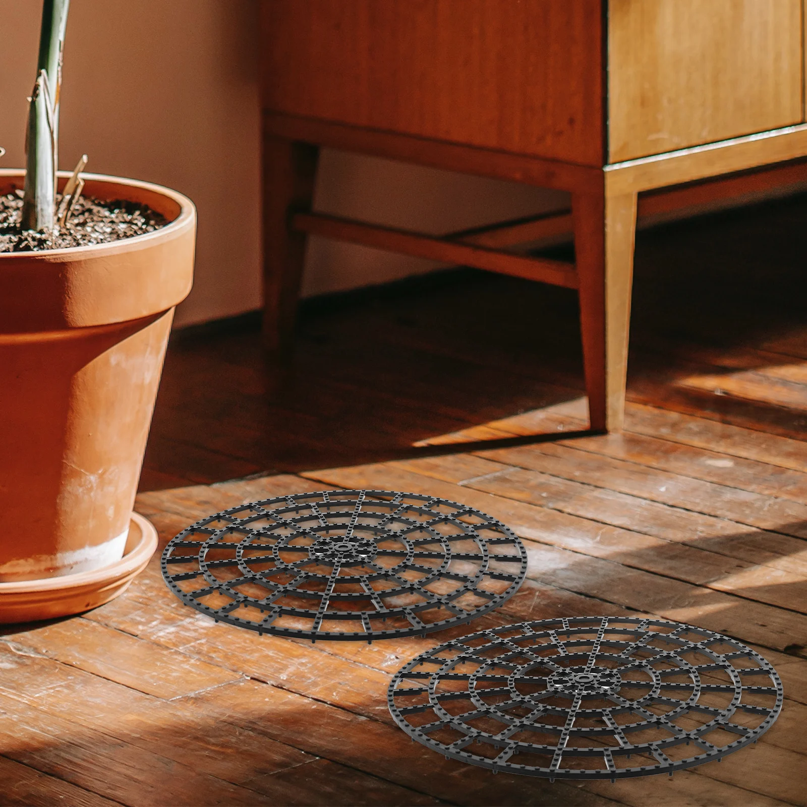 6 pezzi tappetino inferiore per vaso da fiori tappetino rialzato in plastica riutilizzabile per fioriere da interno ed esterno solleva vasi protezione per pavimento giardino casa ufficio