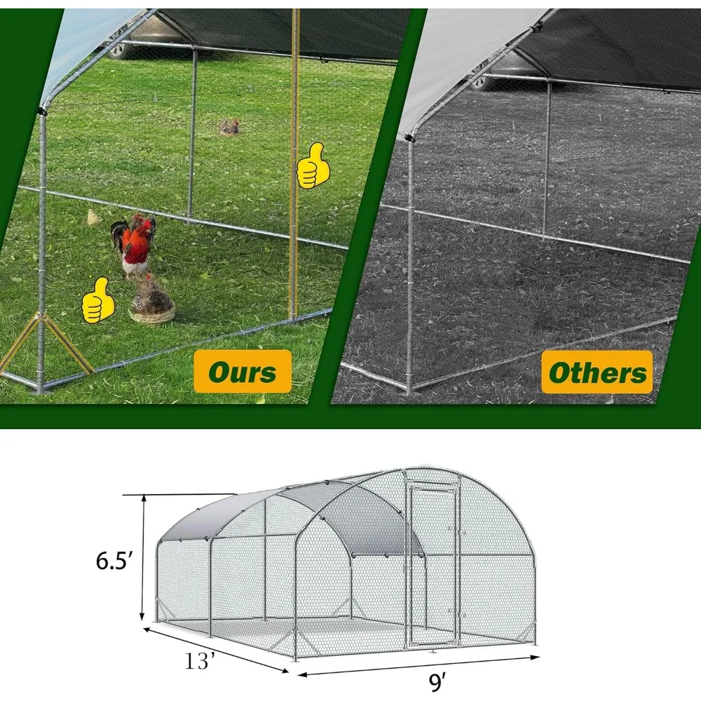 Imagem -03 - Grande Metal Chicken Run Pen com Water-resident e Anti-uv Tampa Atualização Tri-supporting Wire Mesh