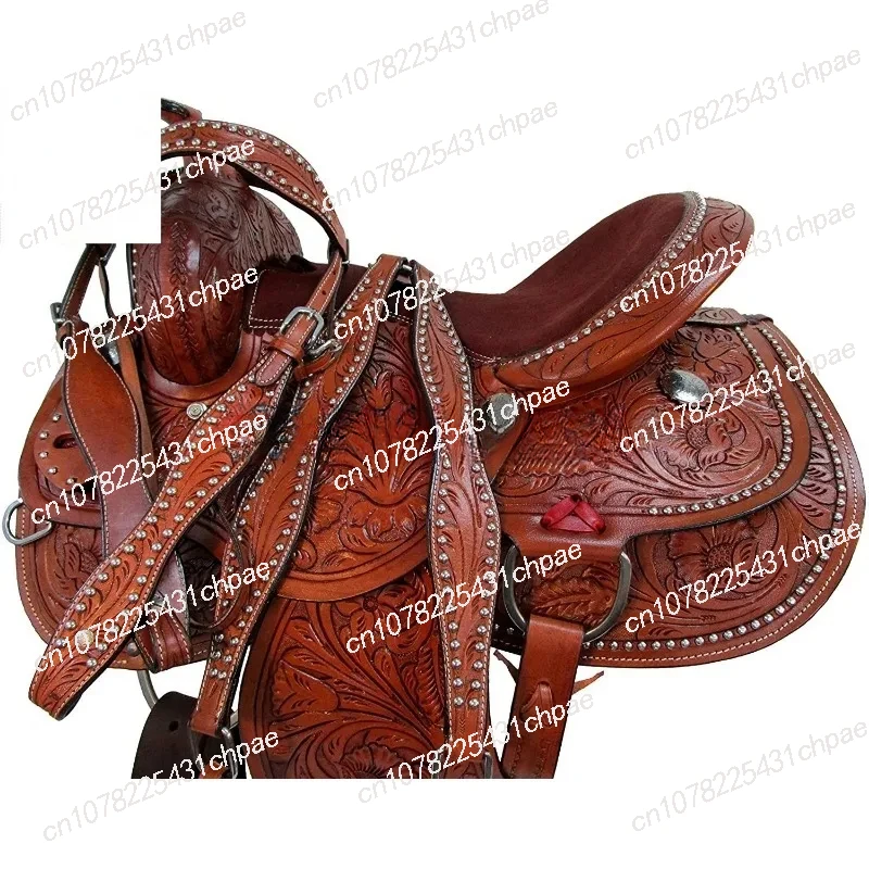 Customized Style Color Suede Fiber Origin Drum Type Size Place Model DyedCD Western Horse Saddle Tack Set Leather Seat