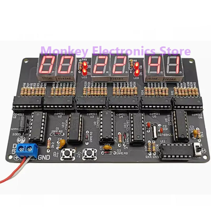 DIY 6-bit Digitális Kerülő út Toronyóra készlet Egyenáram 4.5V-5.5V Elektronfizika Toronyóra Oktatásügy valamint Gyakorlati Idomítás hegesztő majd DIY alkatrészek producti