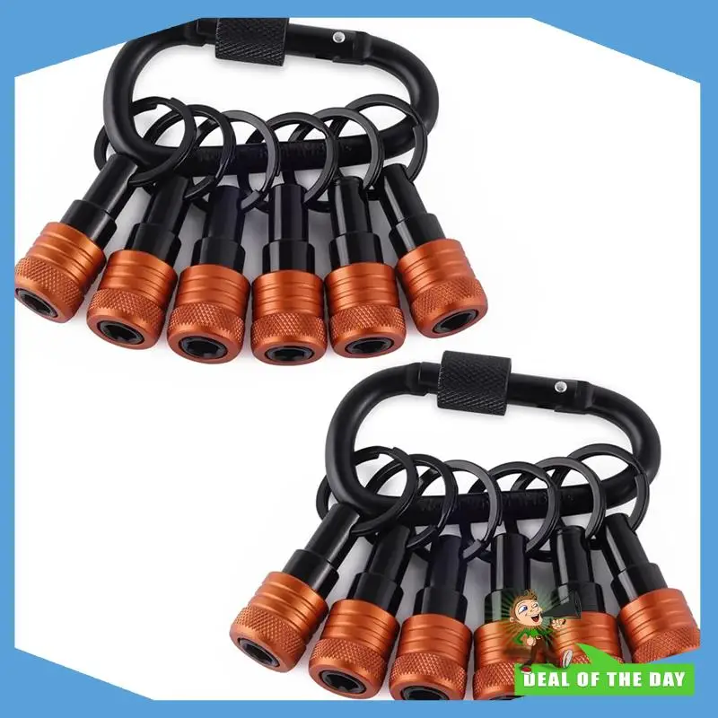 24-Hour Delivery Bit Holder Key Chain With Carabiner 2 Sets, 1/4" Socket Hex Shank For Impact Drills Nut Driver