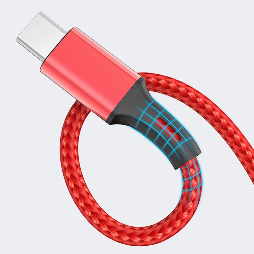 Universal Nylon Braided Wire 3-In-1 Fast USB Charging Cable Data Sync Cable Phone Charger High Speed Mobile Phone Quick Charge