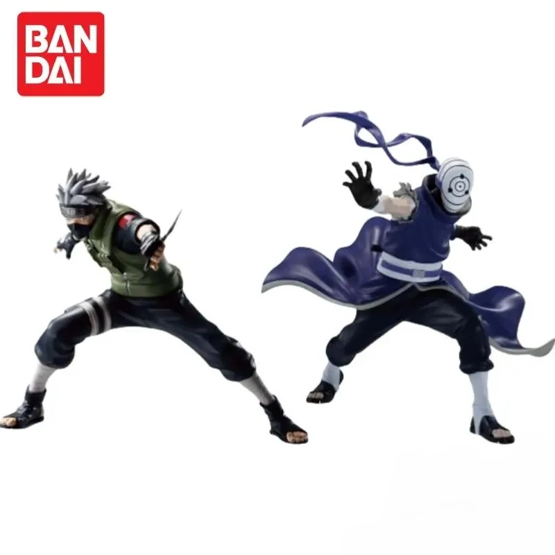 

In Stock Original Bandai Naruto Vibration Stars Kakashi Hatake White Mask Uchiha Obito Anime Figure Collectible Model Toy Gift