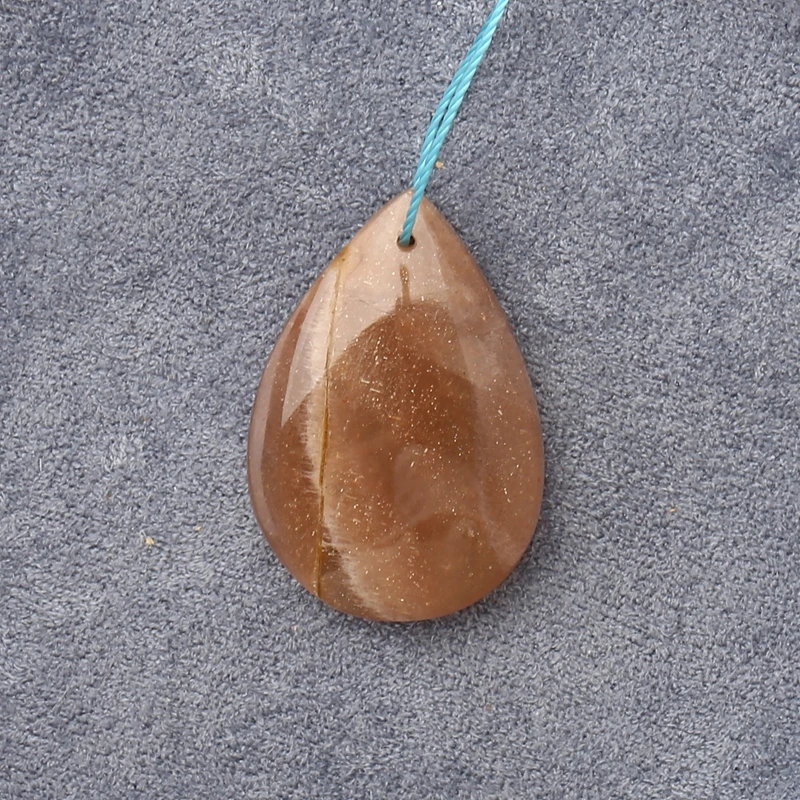 

Sunstone Teardrop Pendant Polished Golden-Brown Shimmering Gemstone Jewelry Component for DIY Accessories 30x20x6mm-5.4g