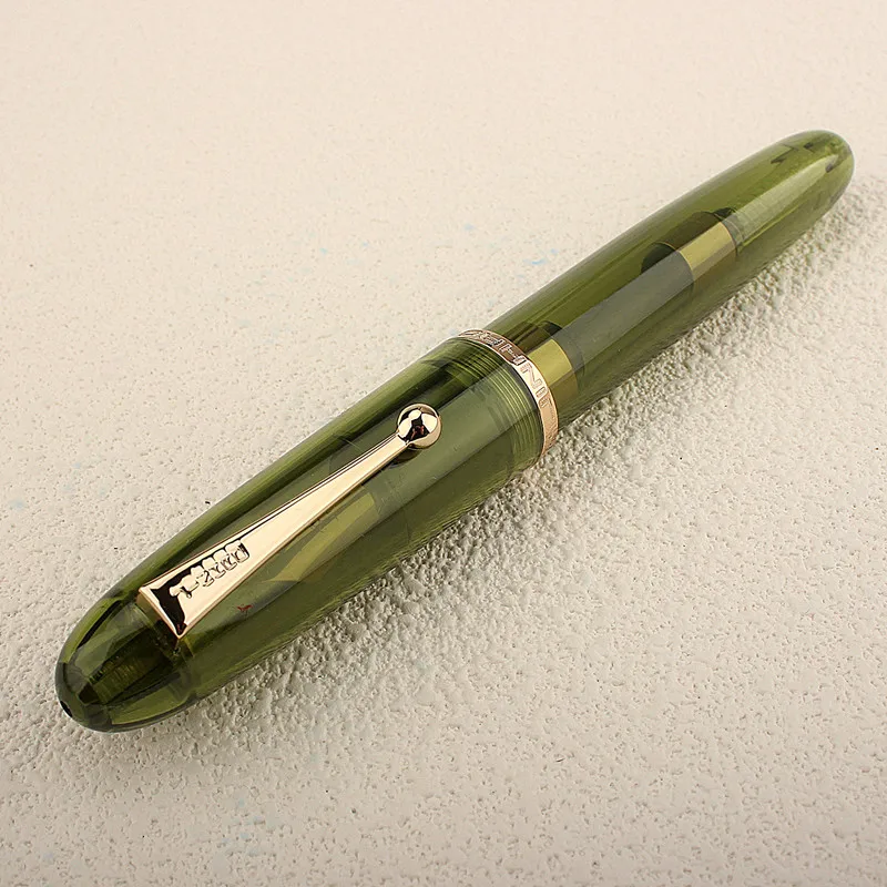 Jinhao 9019 Fountain Pen Limited Heartbeat F0.5MM Nib Olive Green Transparent Barrel for Calligraphy Signature A7555