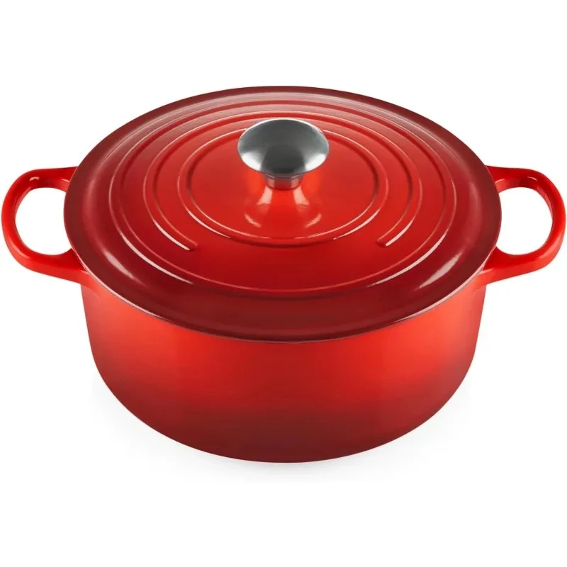 Cast Iron Round Dutch Oven, 5.5 qt., Cerise