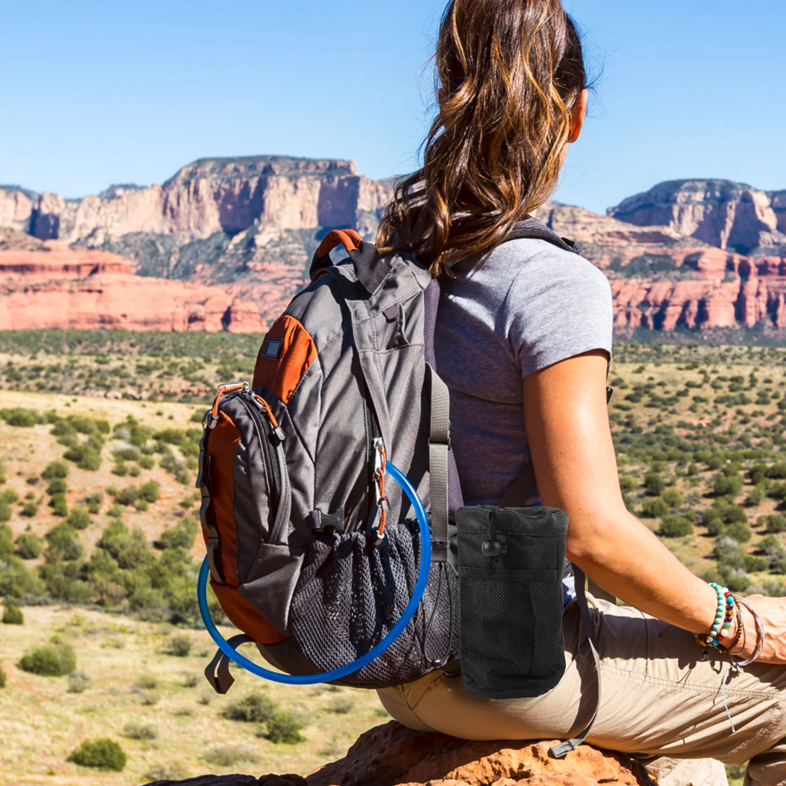 

High-Strength Nylon Water Bottle Carrier System Tactical Shoulder Bag Breathable Mesh Fabric for Outdoor