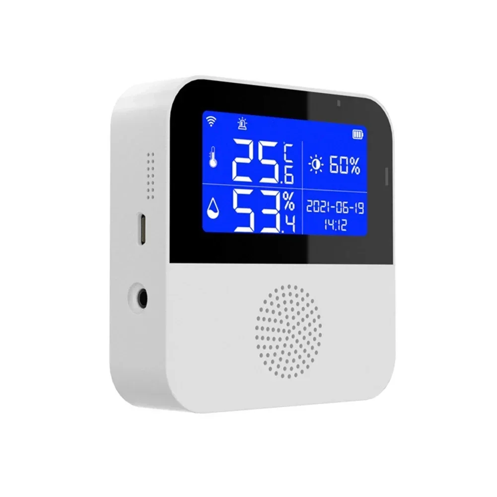 Tuya WIFI Temperature Humidity Sensor Display Screen Alarm Hygrometer Thermometer Detector Support Alexa Goo-gle Home