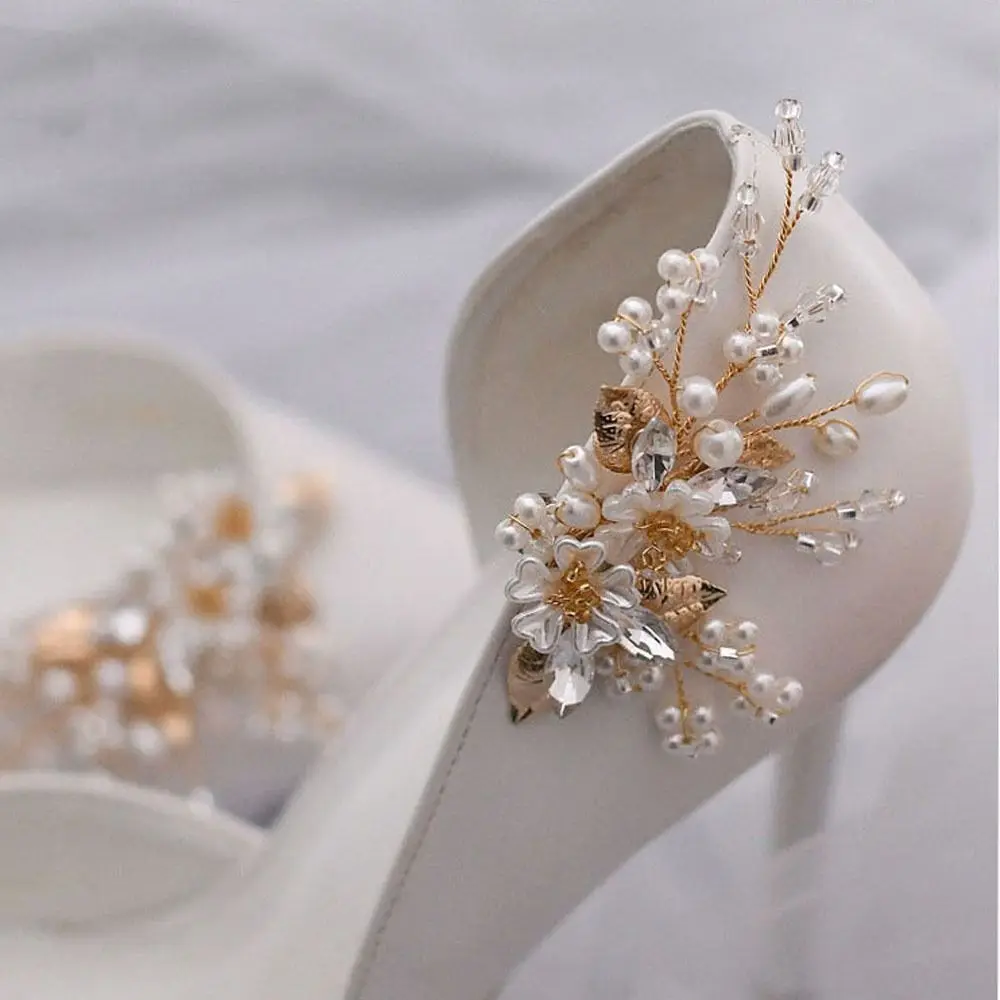 

Pairs) Women Girls Wedding Party Shoes Accessories Bride Buckle Decorative Shoe Charms Crystal Flower Rhinestone Shoe Clip