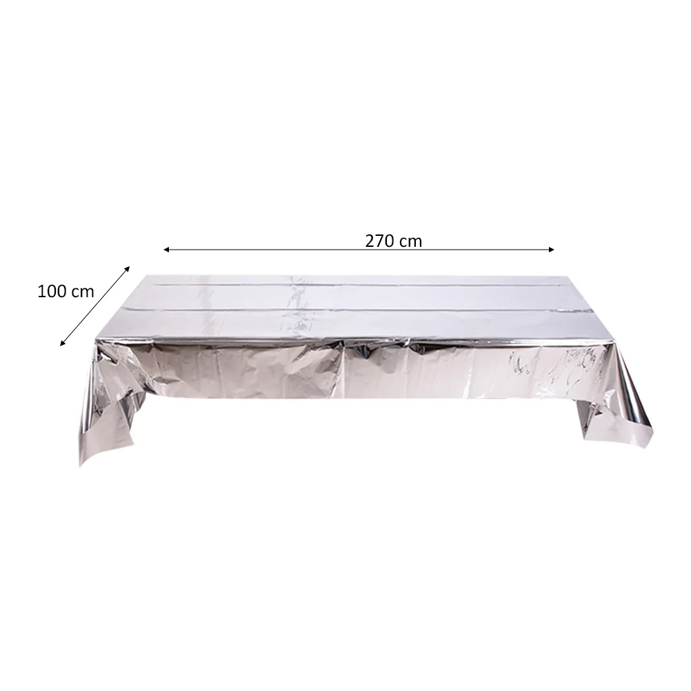 

Glossy Aluminum Foil Tablecloth Rose Gold Glitter Cloths Lightweight Christmas Cover Runner Protective Banquet Decor Table Flag