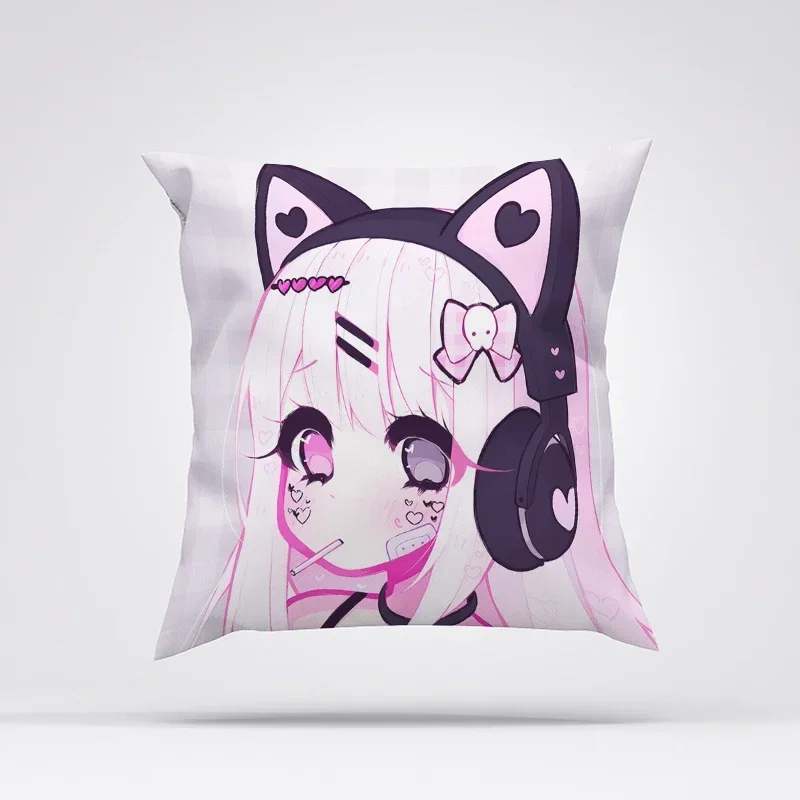 Anime Pillow Covers Free Shipping Decorative Pillows for Bed Cushion Cover 45*45 Fall Decor Pillowcase 40x40 Pilow Cases