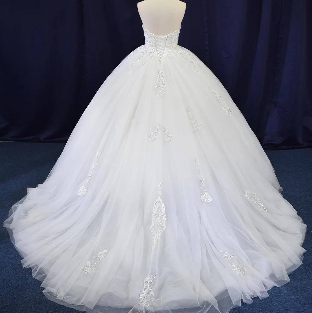 Robe de mariée sans bretelles à lacets pour femmes, robe de Rhsexy, élégante, charmante, quelle que soit la mariée, 2024