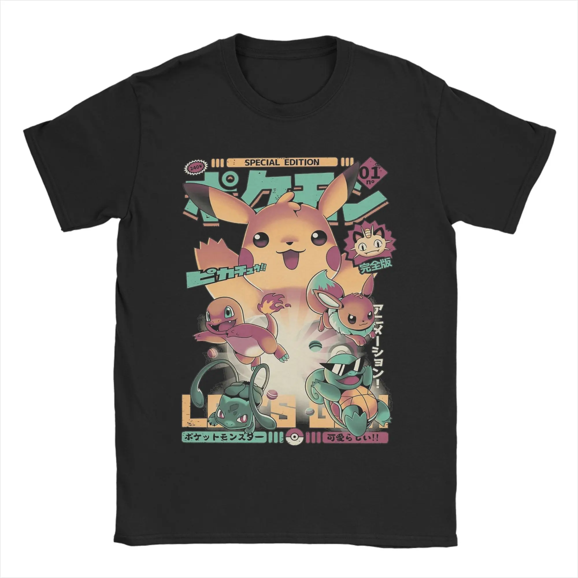 

Miniso Ghost Pokemon Gengar T-Shirt Women Men Vintage Cotton Tee Shirt Short Sleeve T-Shirts Clothes Round neck