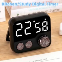 Rotate Digital Visual Timer for Kitchen & Study，100min Study&kitchen Cute Egg Timer with Magnetic Back for Shower Yoga Oven