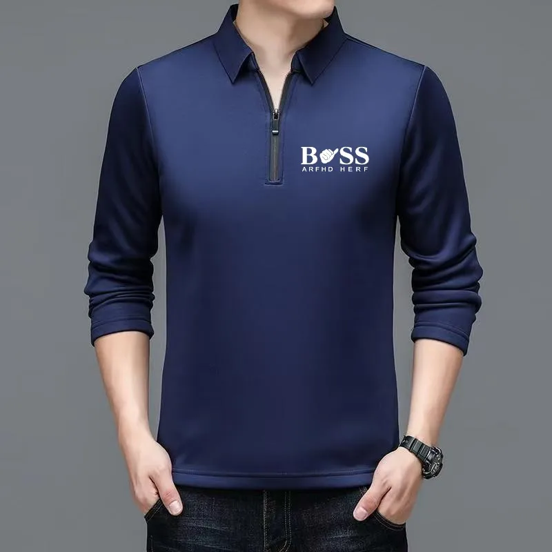 Spring and Autumn Men's High Quality Long Sleeve Polo Shirt New Luxury Fashion Business Leisure Multi Functional Top