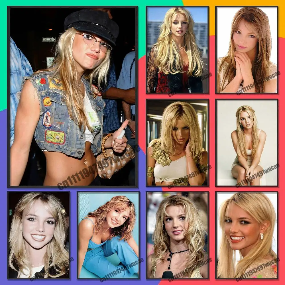 For Singer B-Britney Spears Poster Wall Murals Paper Offices Custom Self-adhesive Decoration Sticker Playbill Cover