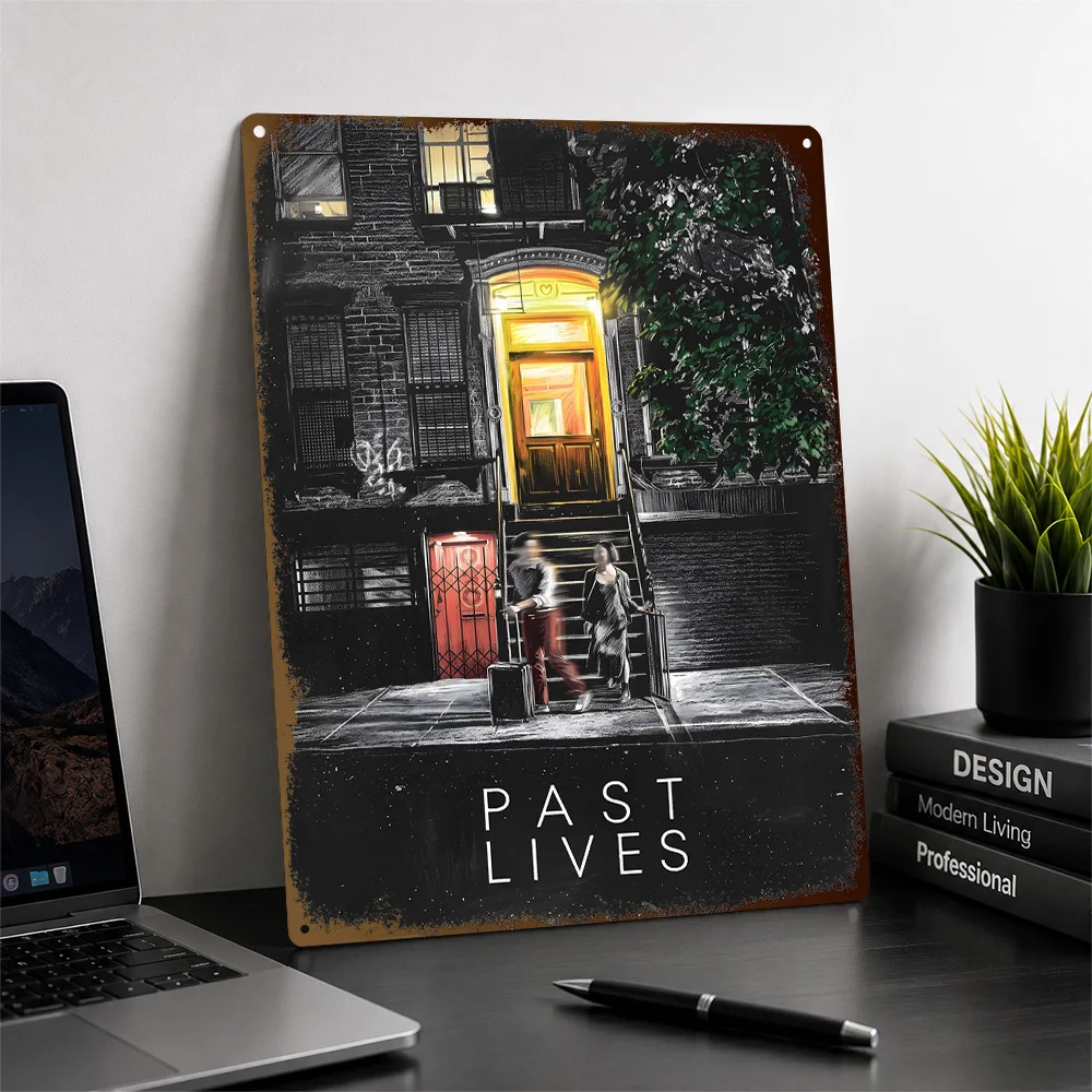 Past Lives Doorway Meeting Textured Poster Personalized Aluminum Metal Sign Award Film Style Wall Art Chosen By Story Admirers