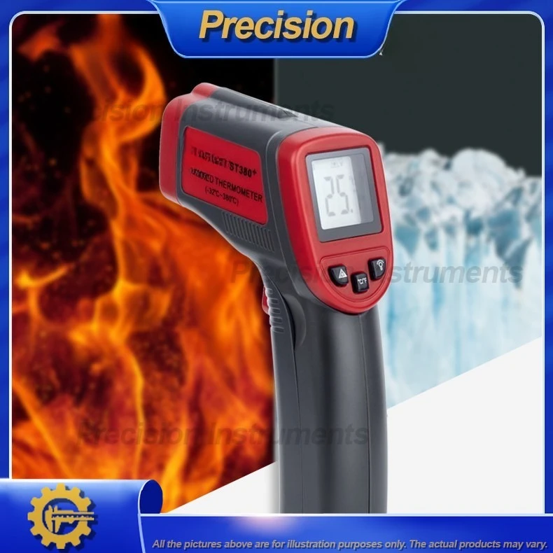 2026 ميزان حرارة رقمي بالأشعة تحت الحمراء للاستخدام الصناعي مسدس درجة حرارة عالي الدقة غير متصل لسطح الزيت وجهاز التحكم عن بعد #2