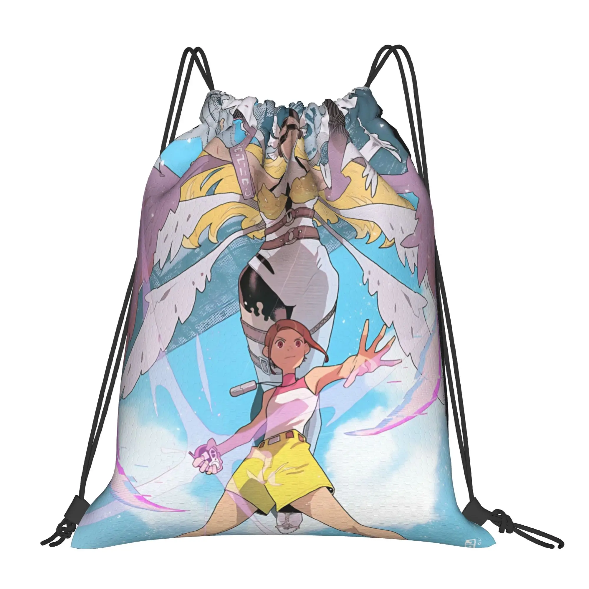 gym Pouch Digital Monster  Drawstring Bags Men Women Storage Backpack Teenager Travel Bag Multi-function Pocket