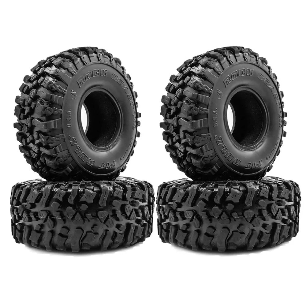 4PCS 120MM 1.9 Rubber Rocks Tyres Wheel Tires for 1/10 RC Rock Crawler Axial SCX10 90046 AXI03007 Traxxas TRX4 D90