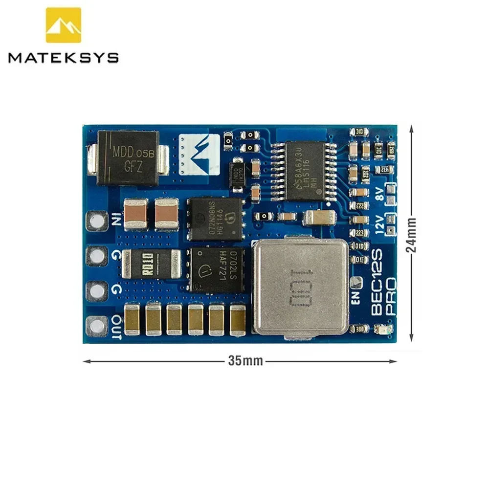 Module d'alimentation MATEKSYS BEC12S-PRO BEC |   9-55V à 5V/8V/12V (5A) |   Protection contre les surintensités (auto-récupération) pour drone RC FPV