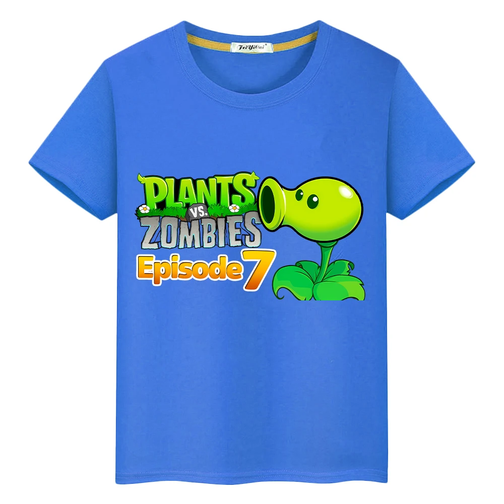 تي شيرت للأطفال الأولاد 10 سنوات 100% نباتات مطبوعة قطنية ضد الزومبي ملابس أنيمي كاواي قصيرة فخر تي شيرت y2k قطعة واحدة ملابس الفتيات