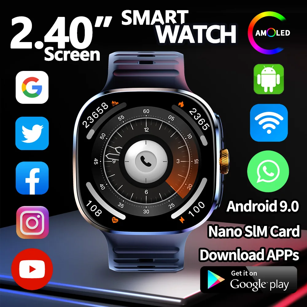 

M99 Smartwatch With 2.4inch Amoled Screen 9MP Rotary Camera WIFI GPS Position Compass NFC Bluetooth Smart Watch Men Women