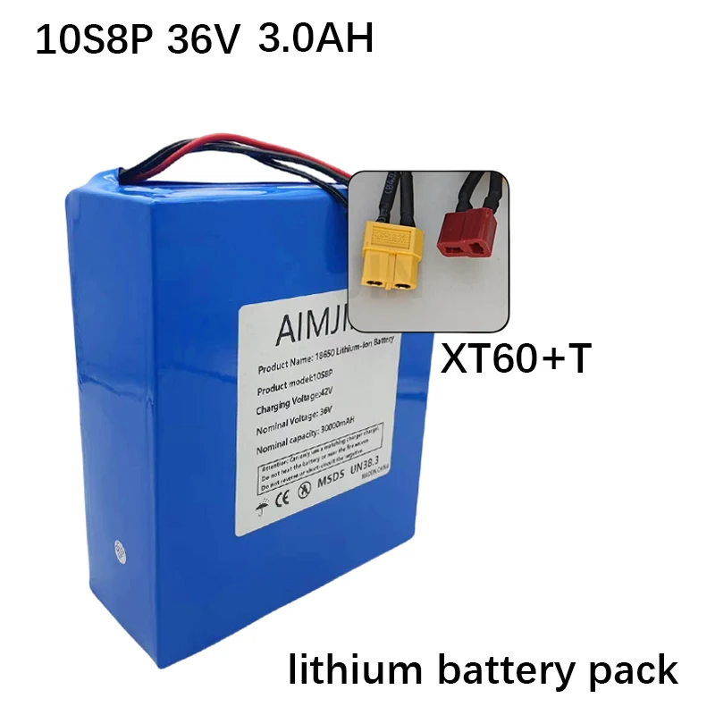 36V Battery 30000mah Lithium-ion 10S8P Battery Pack 250W~1000W for Ebike,Car,Bicycle,Scooter with BMS