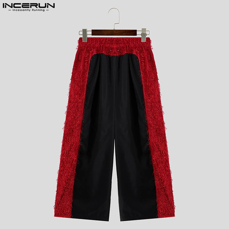 Pantaloni da uomo in stile americano nappe Splicing Design pantaloni lunghi Casual Streetwear Solid All-match Pantalons S-5XL INCERUN 2024