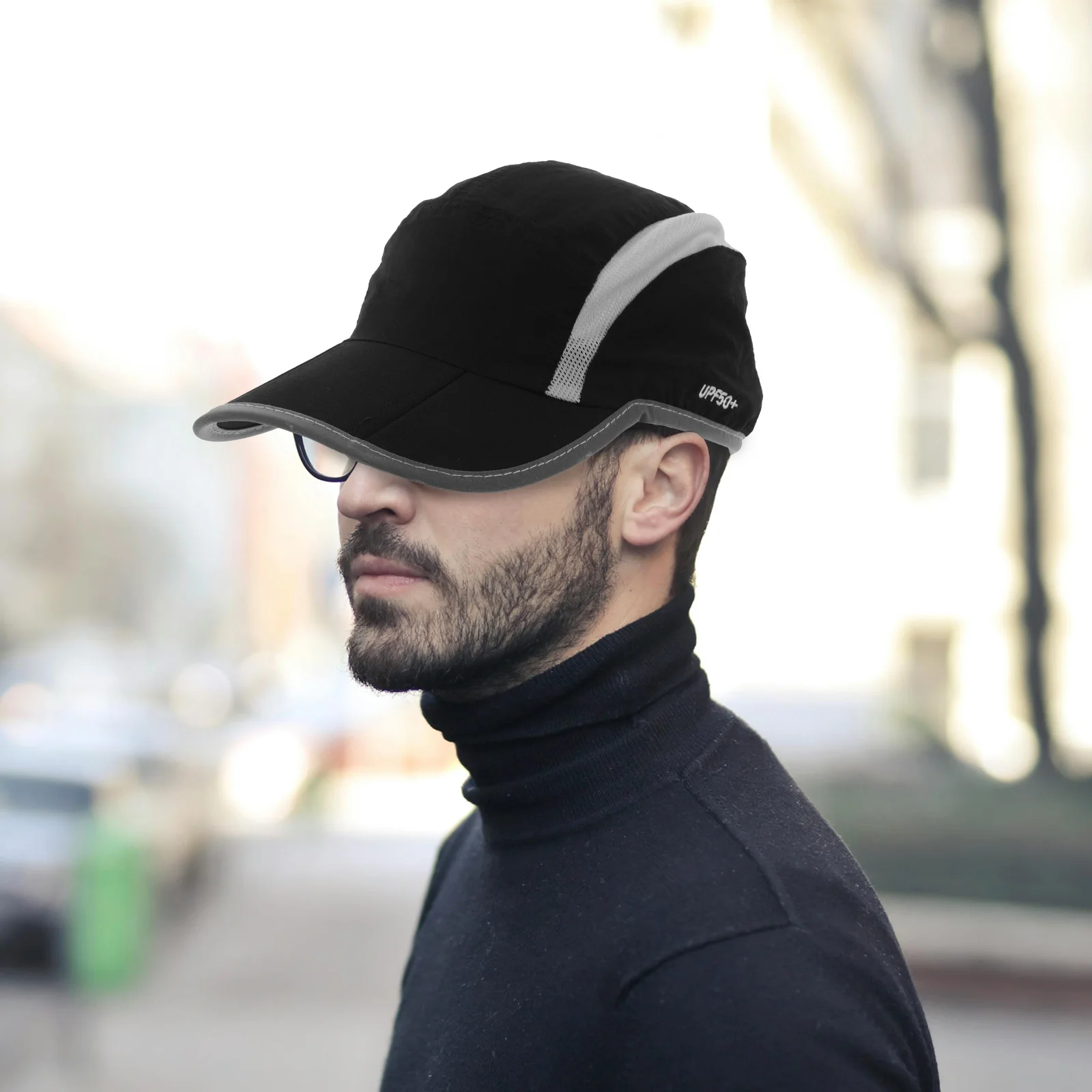 

Hiking Hat Foldable Fishing Cap Mesh Outdoor Brim Athletic Summer Portable Running Hats Lightweight Threefold Design Breathable