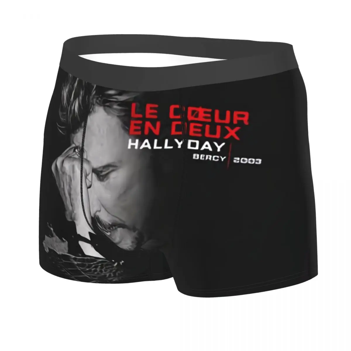 Custom Johnny Hallyday Underwear Men Breathbale France Rock Singer Boxer Briefs