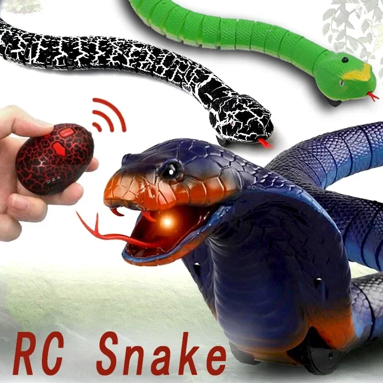 

Fun Rc Snake Robots Toys for Kids Boys Children Girl Remote Control Animals Prank Cat Pets Simulation Rattlesnake Electric Cobra