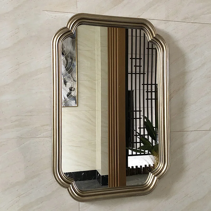 Design Nordic Mirror Creative Organizer Home Rectangle Art Quality Makeup Mirror Bathroom Modern Luxury Espejo Pared Furniture