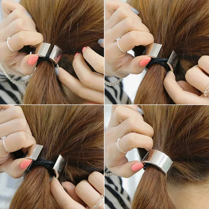 Korean Simple Ponytail Holder Buckle High Elastic Clip Hair Rope Fashion Simple Round Hair Ties Rings Headwear Hair Accessories