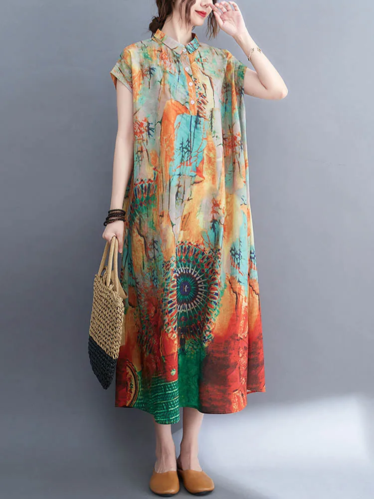 Max LuLu 2022 Fashion Chinese Style Clothing Womens Vintage Printed Summer Dresses Flower Leisure Vestidos Elegant Office Dress