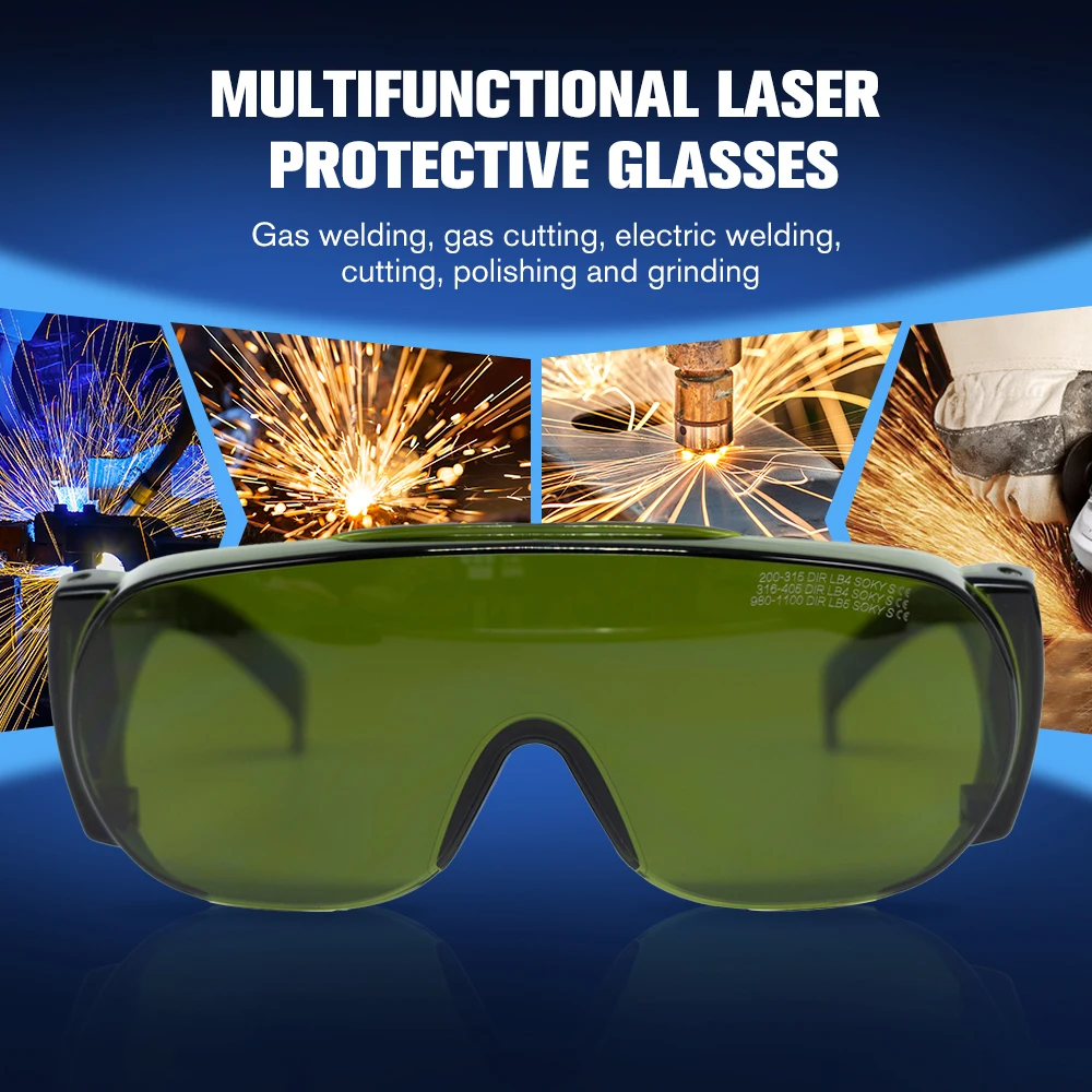 DMK  Laser Goggles 0D 5+ Protective Glasses Shield Protection for UV & Green Laser Safety Goggles For laser Optical fiber markin