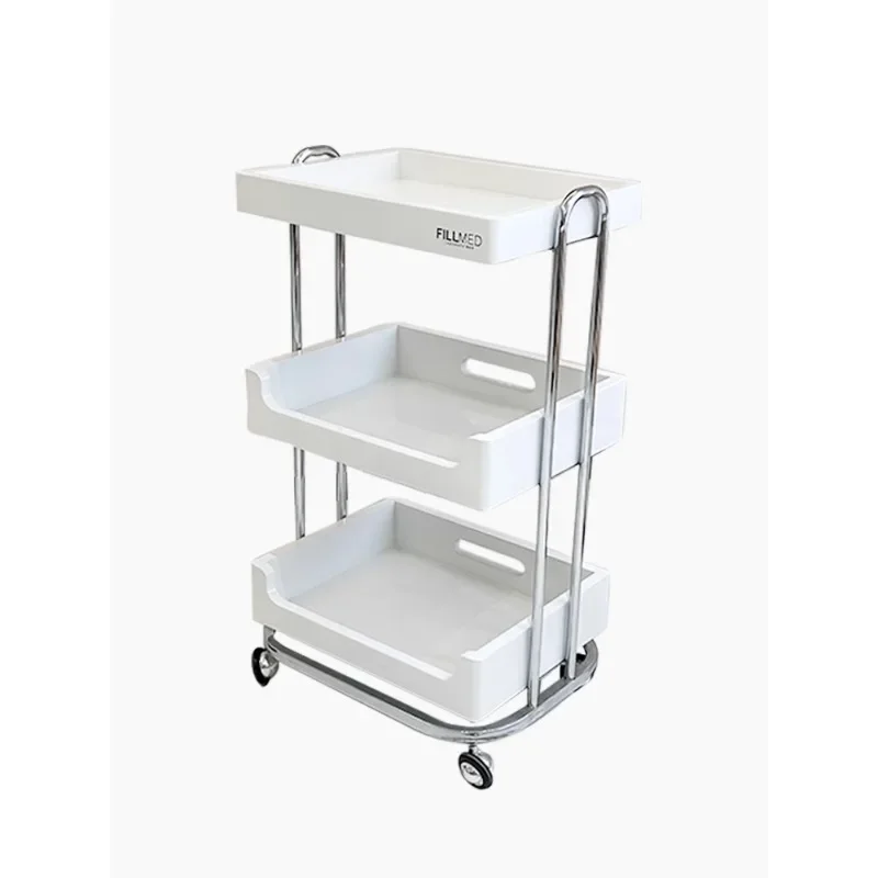 Premium light luxury beauty salon special trolley three-layer multi-functional storage rack manicure and hair instrument placeme