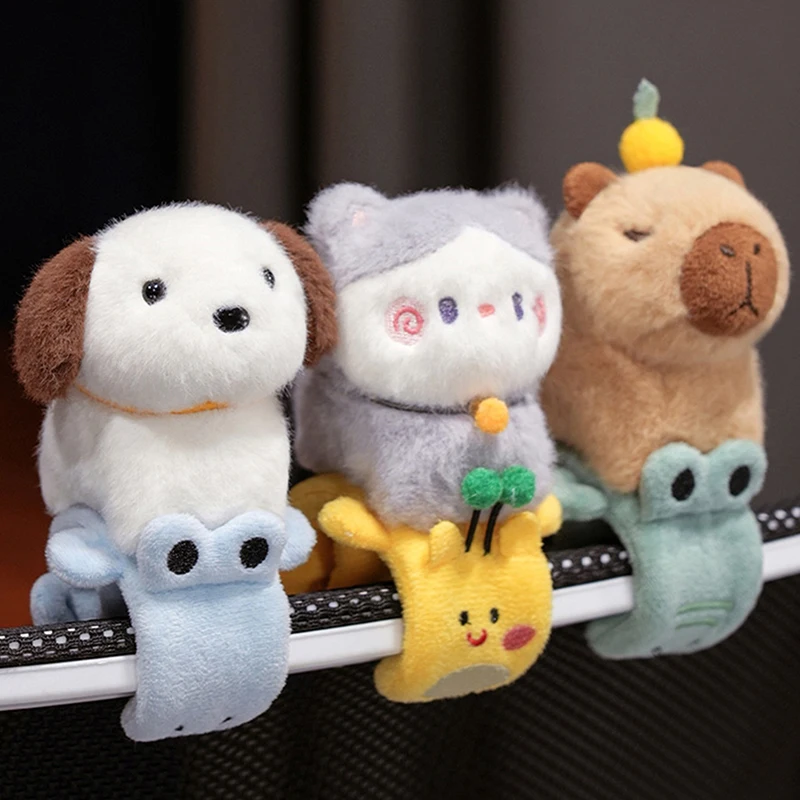 Creativo encantador Animal Slap Snap Wrap pulsera Capybara perro gato felpa anillo de mano pulsera niños juguetes regalo divertido